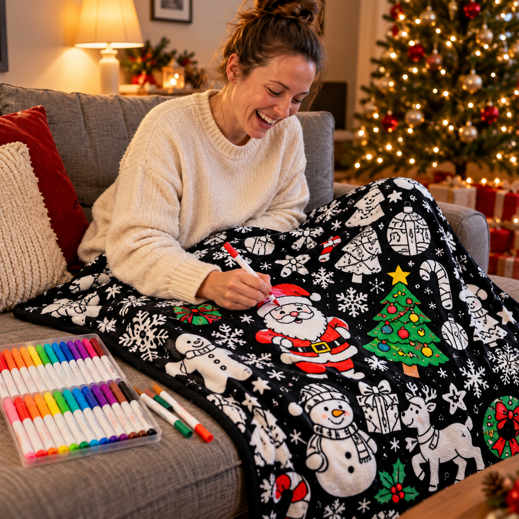 ColorNesty™ Christmas Coloring Blanket