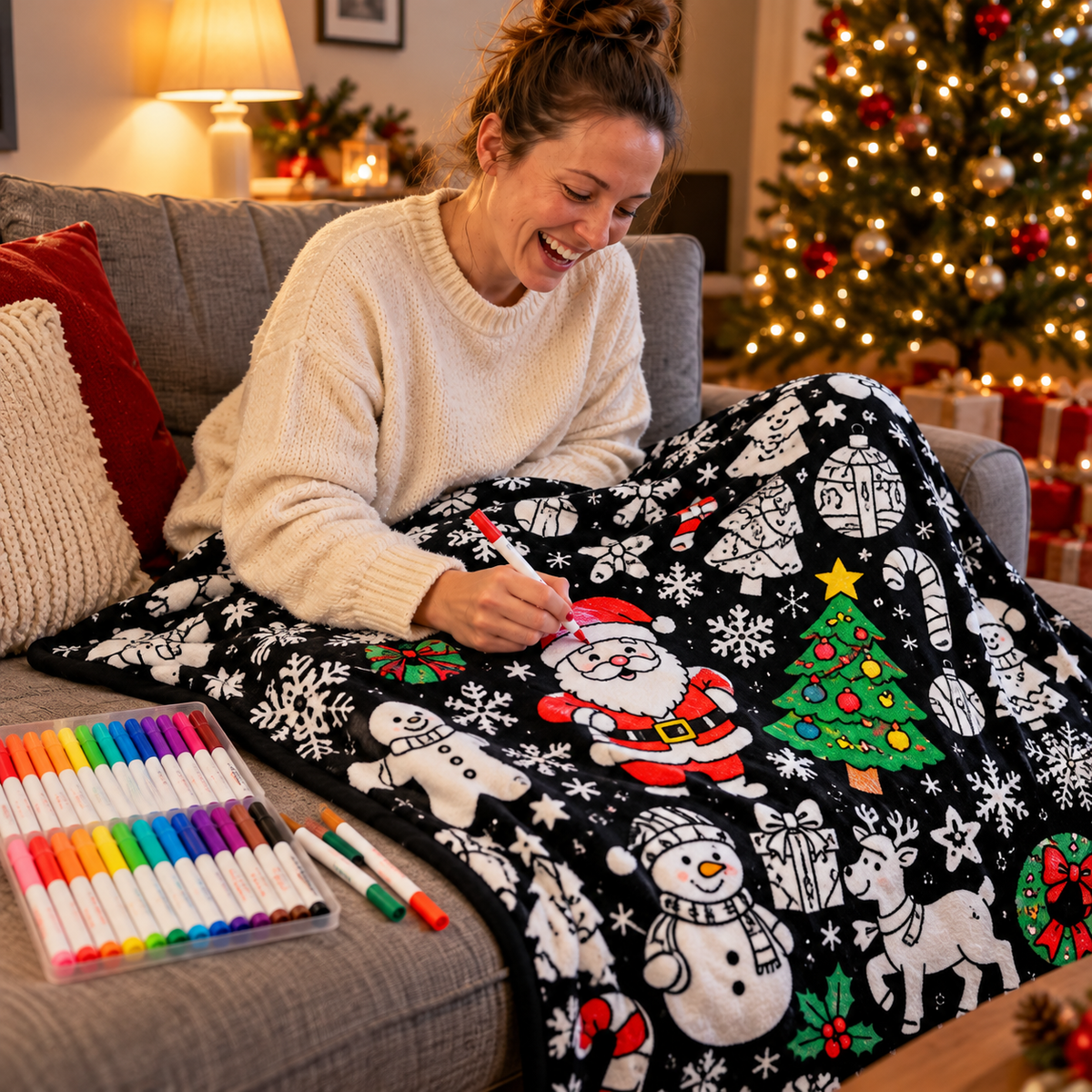 ColorNesty™ Christmas Coloring Blanket